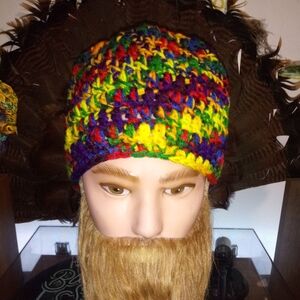 Homemade Crocheted Slouchy Hat 7"L 16"W